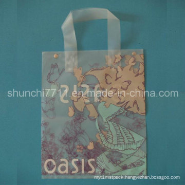 2015 Plastic Bag with Loop Handle Bag, Plastic Shopping Bag, Printed Plastic Bag, Polybags with High Quality